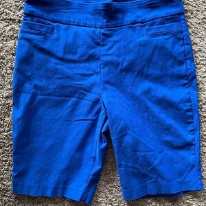 Kim Rogers Tummy Control Pull On Bermudas SZ 14 Royal Blue